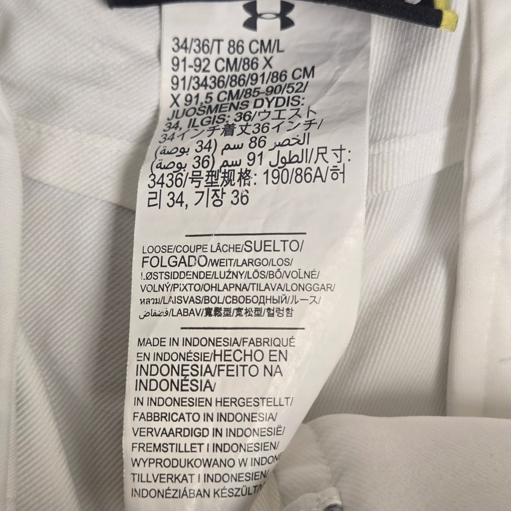 Under Armour White Golf Pants Mens 34/36 Loose Fit Performance Trousers Athletic - Picture 13 of 14
